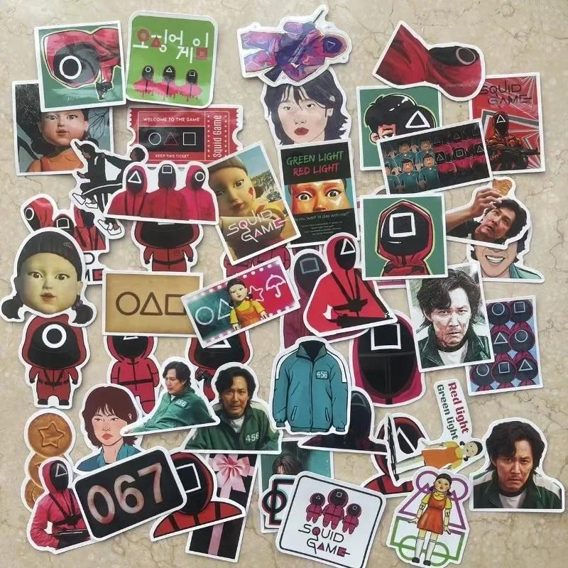 

50pcs Popular Korean Drama Squid Survival Game Cartoon Graffiti Stickers Water Cup Mobile Phone Decoration Stickers