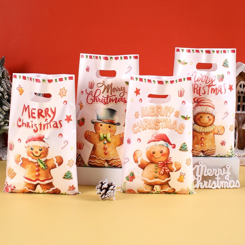 

Christmas Gingerbread Man Candy Gift Bags with Handles Christmas Decorations for Home 2025 Navidad New Year 2026 Gifts Packaging