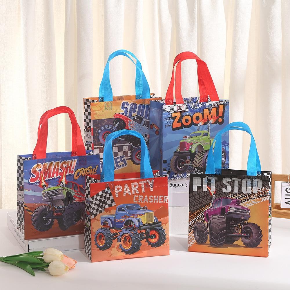 

Hot wheels Party Non-woven Fabrics Bag Candy Gift Packaging Bag Kids Racing Car Birthday Party Decoration Baby Shower Boys Party