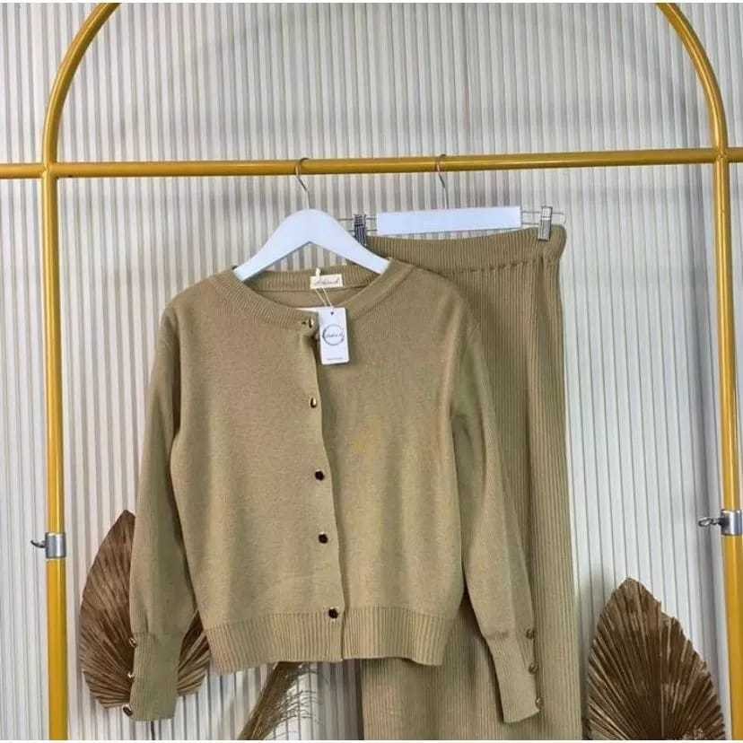 AJISHOP One set starla cardigan rajut dan rok rajut span premium