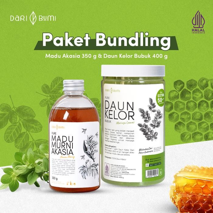 

Hot Produk Dari Bumi Paket Bundling Daun Kelor Moringa Bubuk 450 Gram Dan Madu Murni Akasia 350 Gram Terbaik dan Terlaris