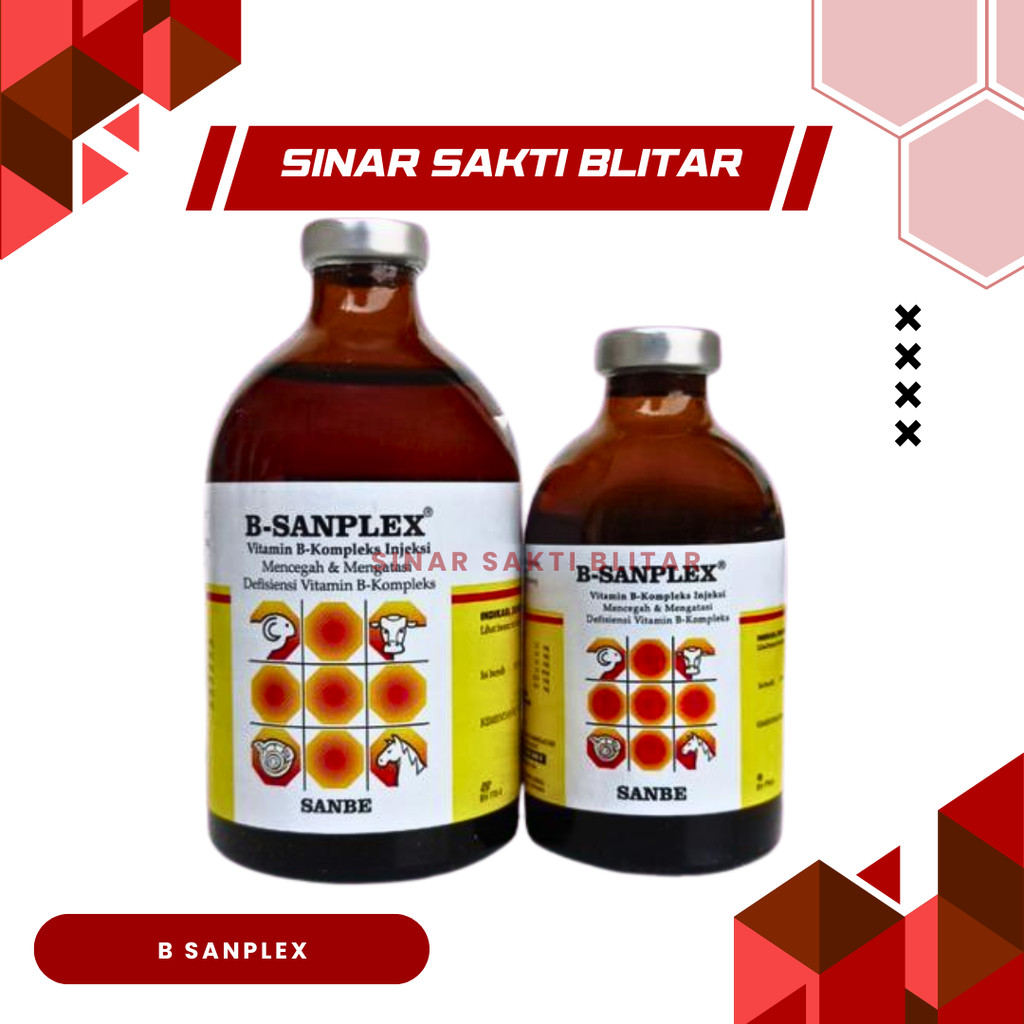 B SANPLEX 100ml & B SANPLEX 50ml - Vitamin B kompleks Hewan