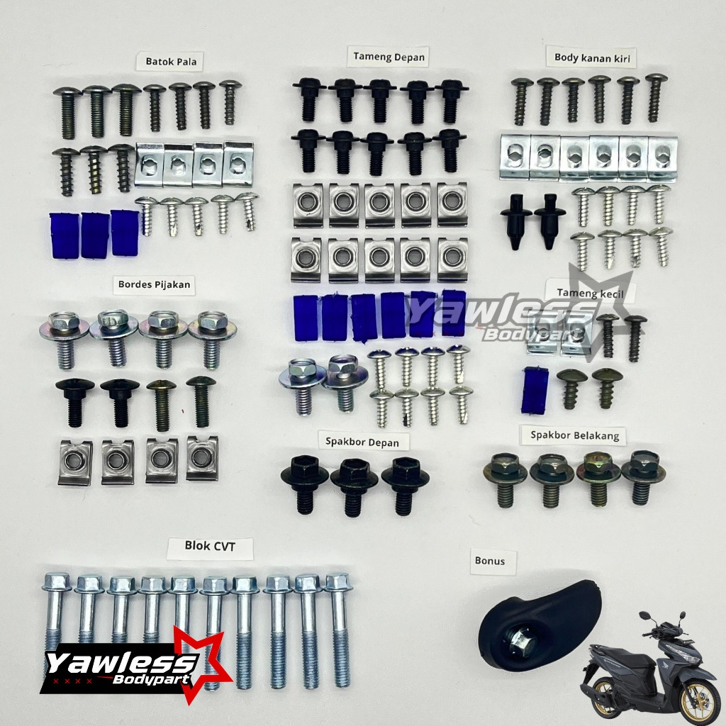 COD / Promo / Original / baut full body Vario 125 150 LED lengkap 2017-2019 / Baut Vario 150 Old Mot