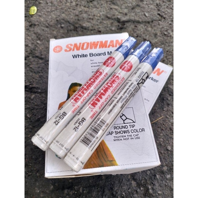 

Spidol snowman whiteboard BG12 warna biru isi 12 pcs Terlaris