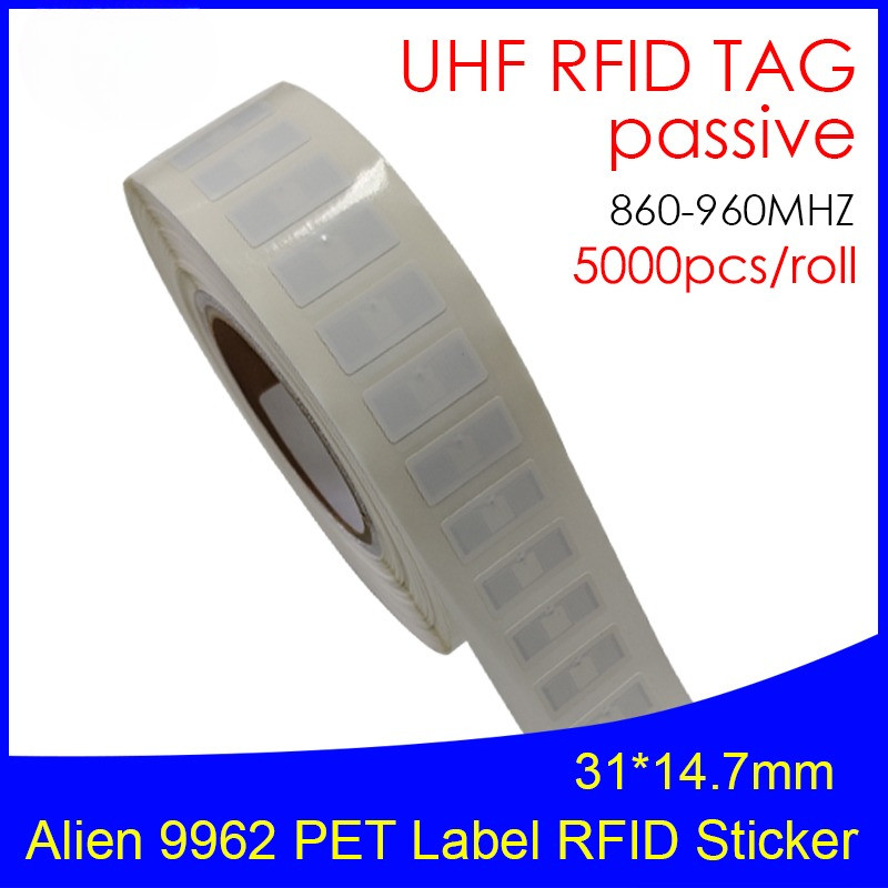 

UHF RFID tag sticker Alien 9920 printable PET label EPC6C 915m860-960MHZ Higgs9 5000pcs free shipping adhesive passive RFID labe