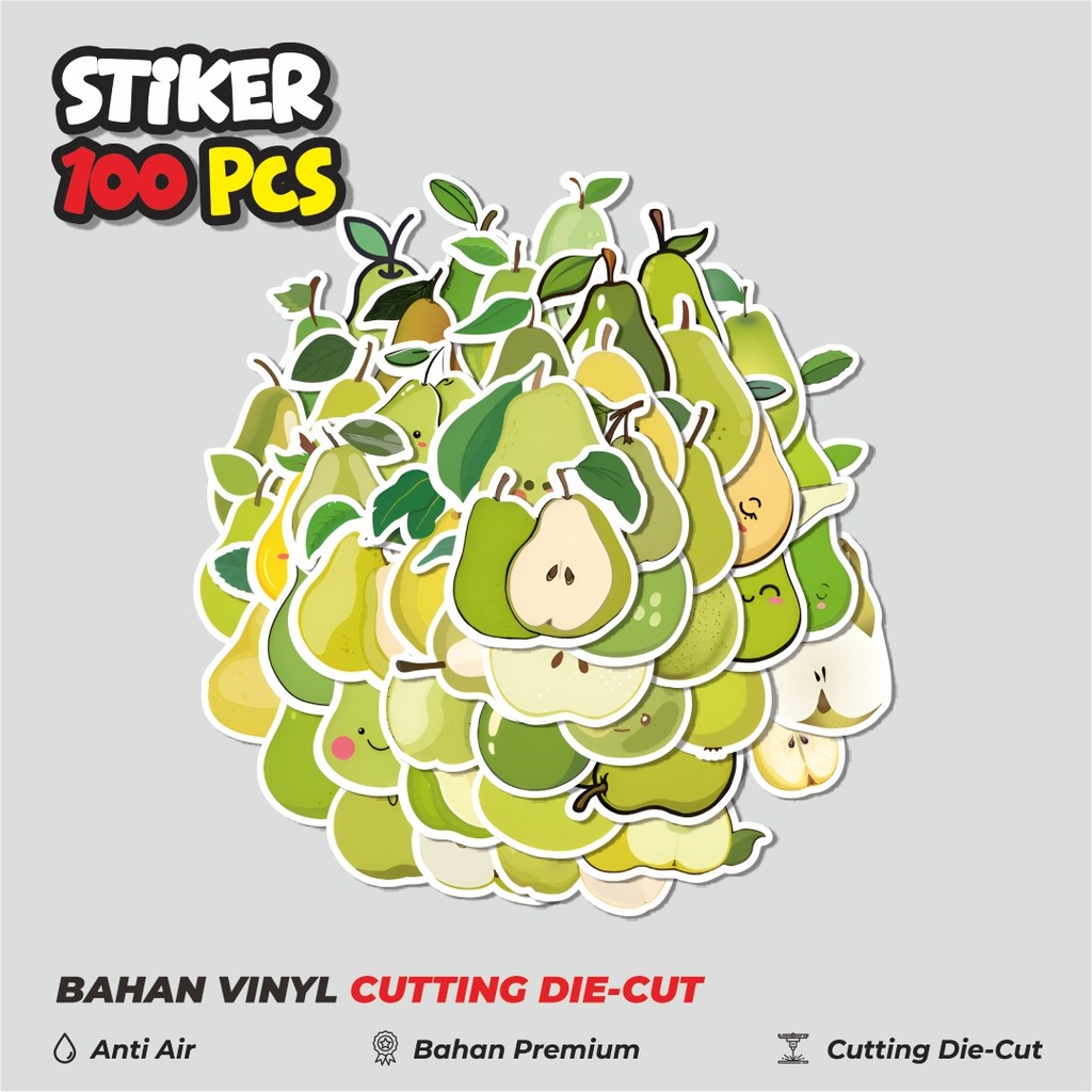 

Terbaru! 50 pcs Stiker Cute Fruit Pear [Buah Pir] Dekorasi Lucu Kreatif untuk Notebook, Skateboard, HP