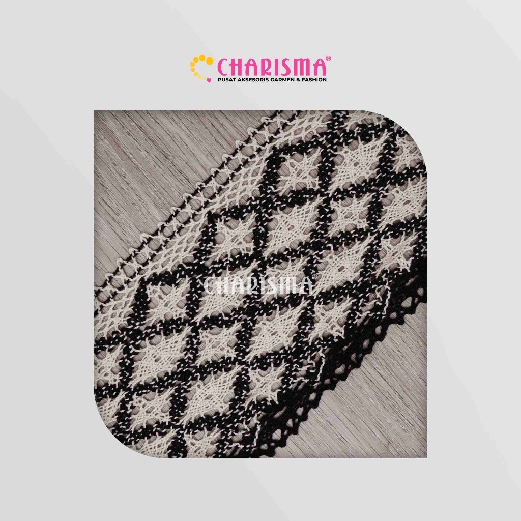 Charisma Renda Kait / Renda Rajut HCR - Lebar 12 cm/ Variasi A0280 / Harga per 1 Yard (90cm)
