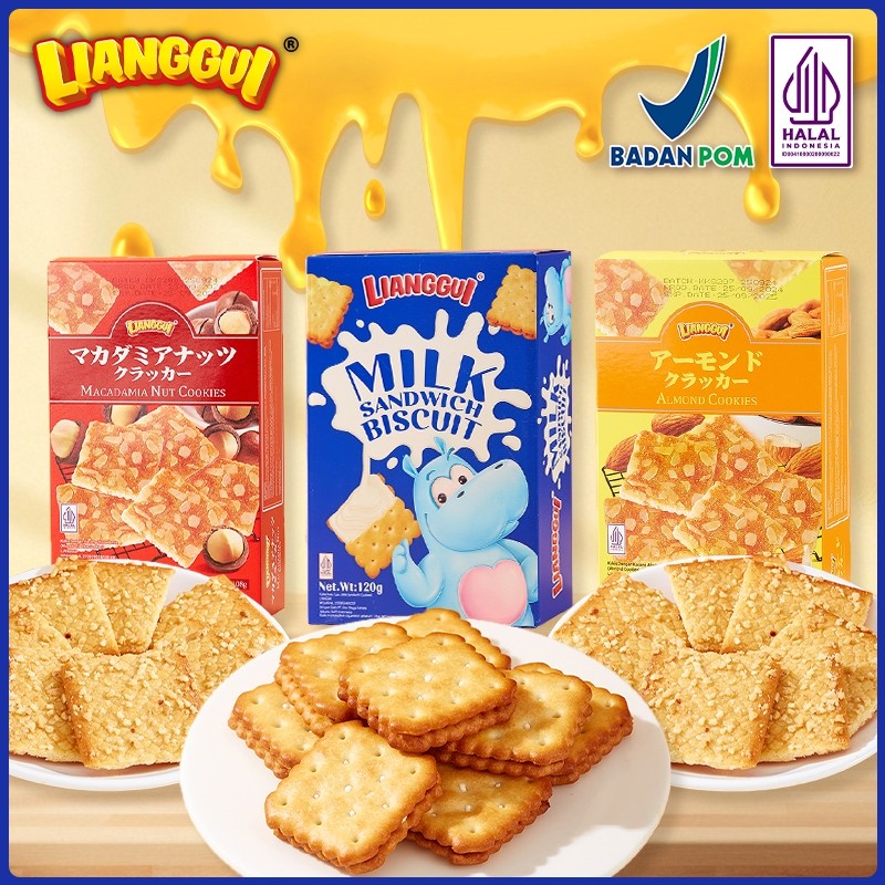 

[ LIANGGUI ] ALMOND COOKIES I MACADAMIA NUT COOKIES | MILK SANDWICH BISCUIT | COOKIES VIRAL | KUKIS