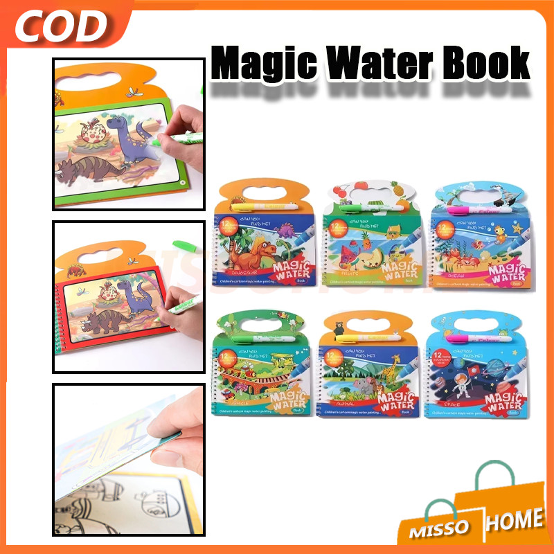 

Buku Mewarnai Ajaib/Magic Water Book Buku Mewarnai Ajaib/Mewarnai Anak Spidol Air Invisible Ink Buku Gambar