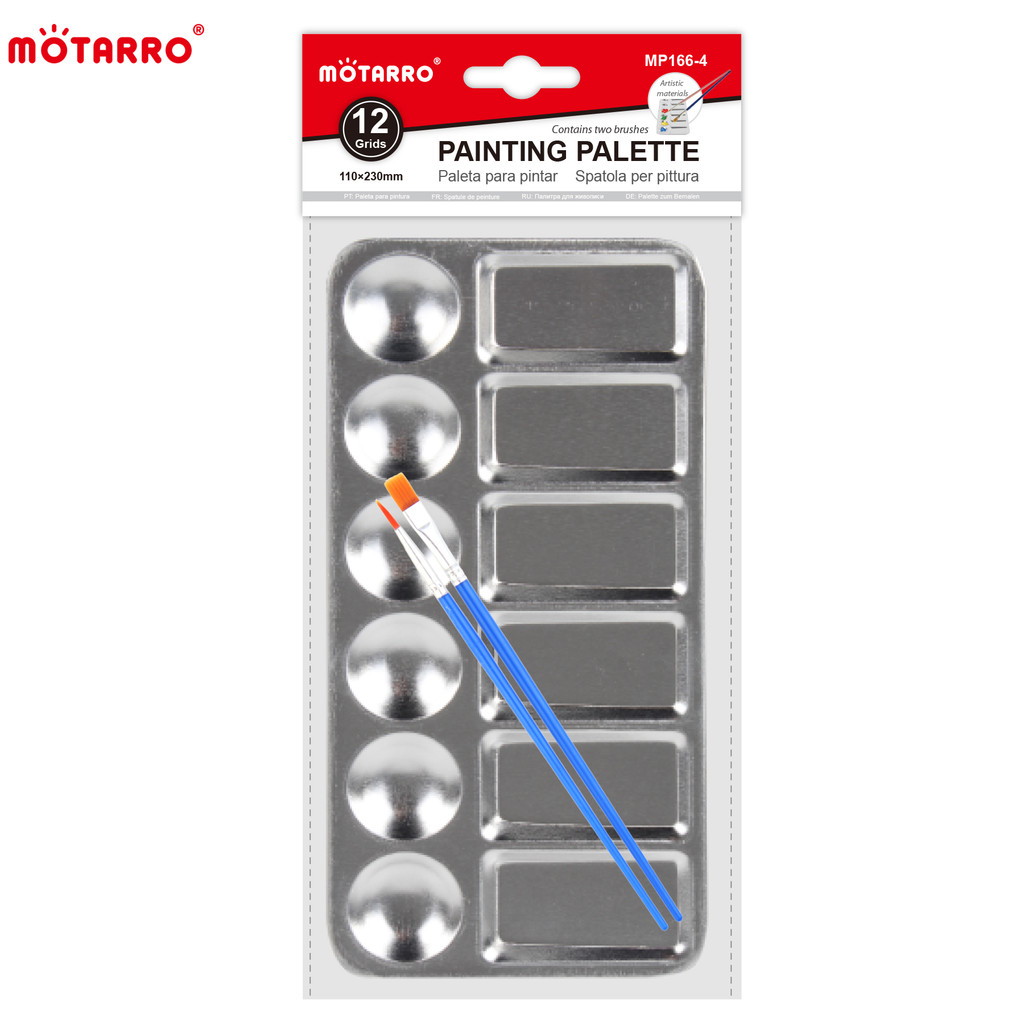 

MOTARRO 1/12Pcs Rectangle Paint Tray Metal Palettes for Acrylic Oil Paint Watercolor Craft Professional DIY Art Painting Palette