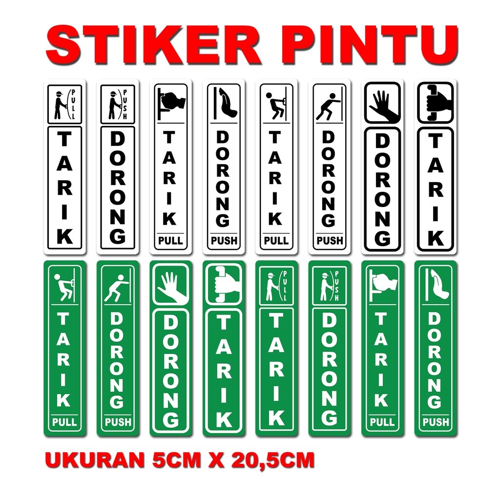 

0024 Stiker pintu | Stiker Petunjuk Buka Pintu | Stiker Dorong Tarik | Stiker Pull Push | Stiker Buka Pintu