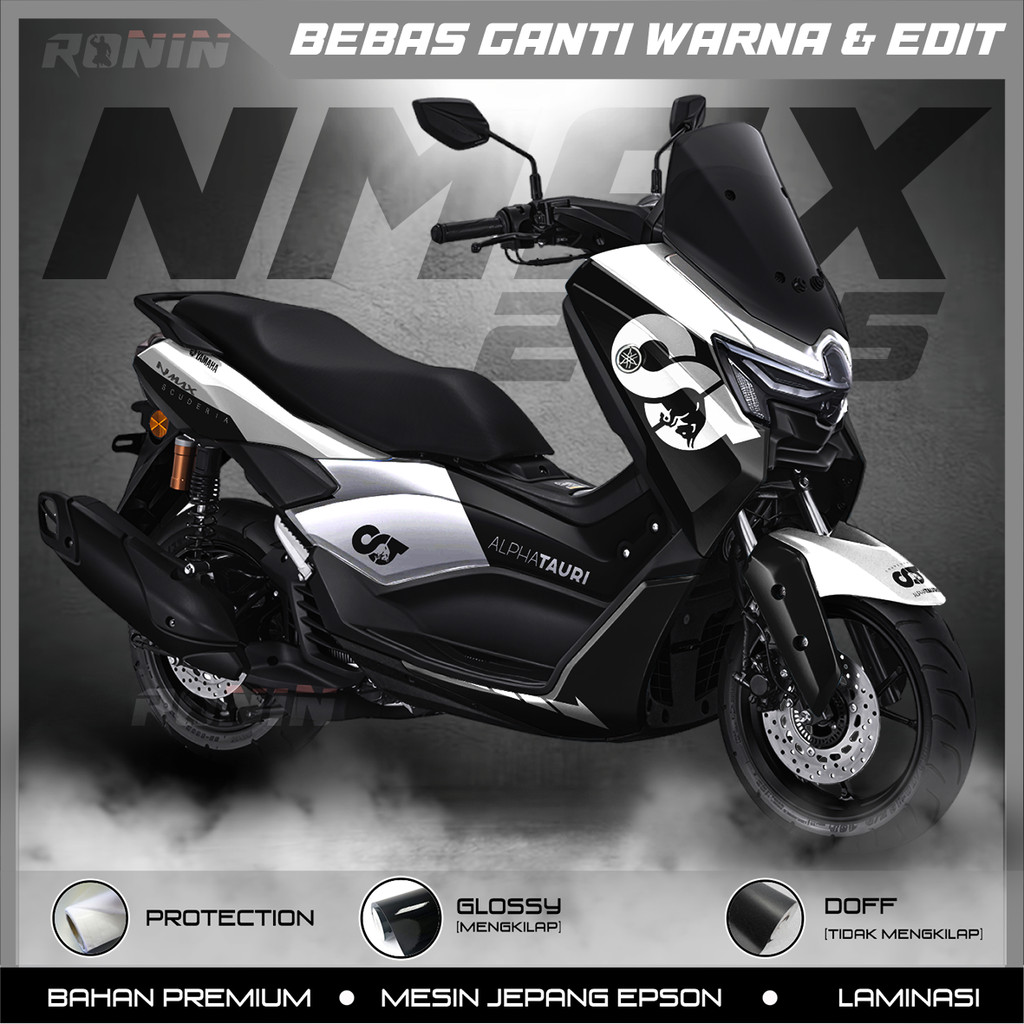 (COD) STICKER DECAL STIKER FULL BODY NEW NMAX 2025 NMAX TURBO MOTIF ALPHATAURI BLACK (BISA CUSTOM)