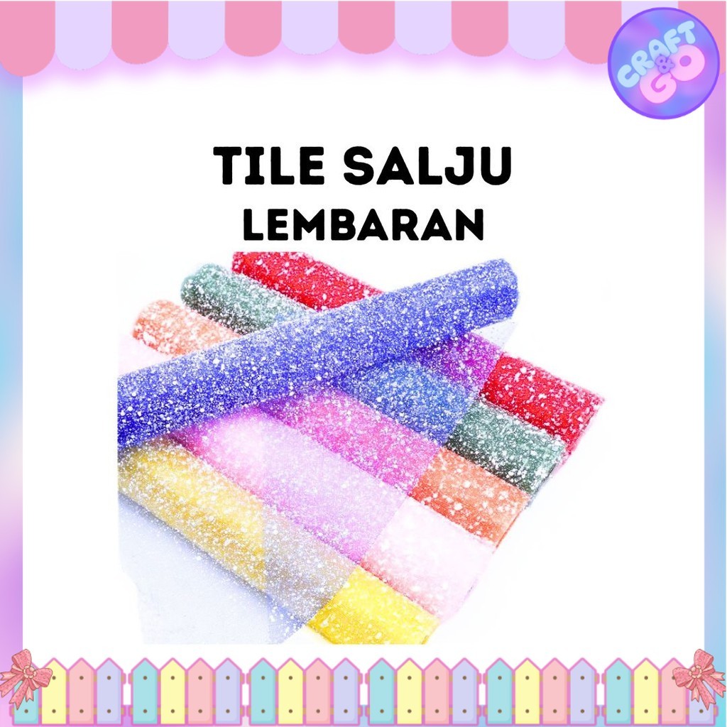 

(1 LEMBAR) Kain TILE SALJU / Snow Mesh Tile per roll BUKET BUNGA FLOWER WRAPPING / Snow Flake Poly Mesh