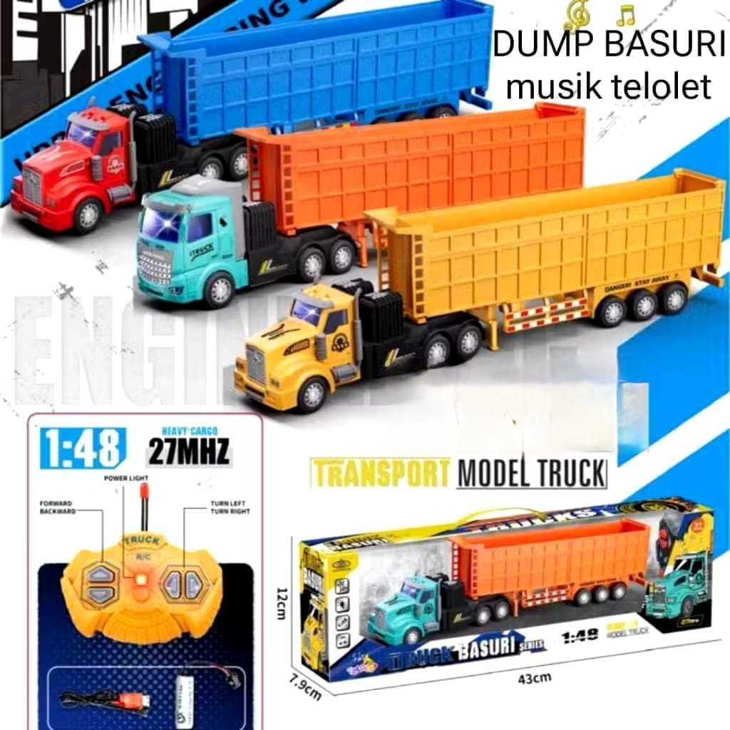 MAINAN ANAK MOBIL TRANSPORTASI TRUCK BASURI REMOTE CONTROL 707-Q3 RC MOBIL TRONTON BAK MOBIL LOGISTI