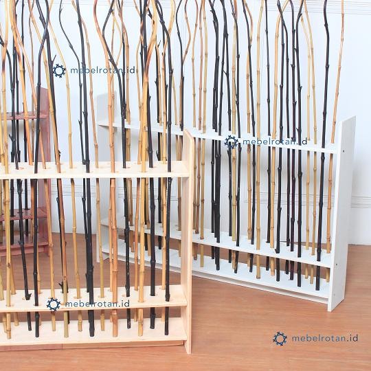 [TERBARU] Penyekat Ruangan Ranting Bambu | Sekat Dekorasi Vintage - Putih