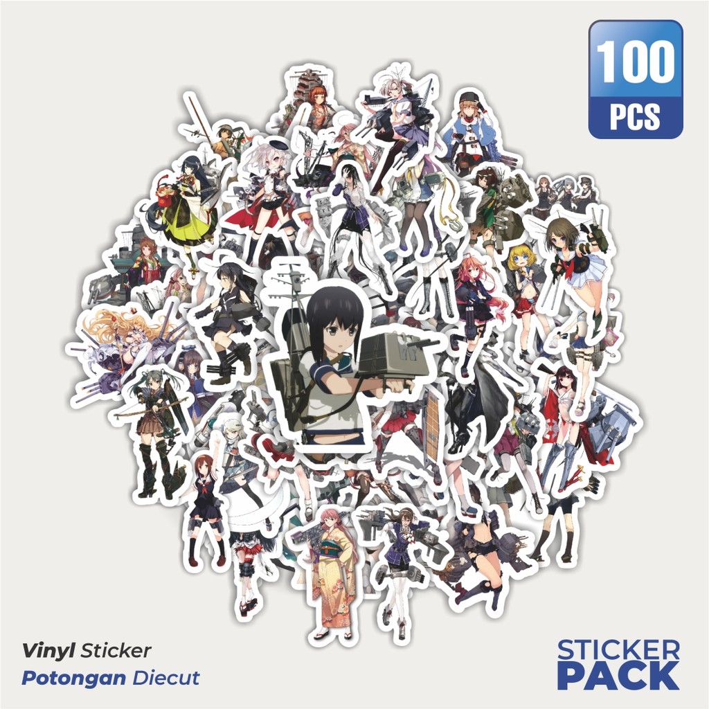 

Super Hemat! 100 PCS Stiker Anime Game Series Kantai Coection Character 3 Dekorasi Lucu Kreatif untuk Notebook, Skateboard, HP