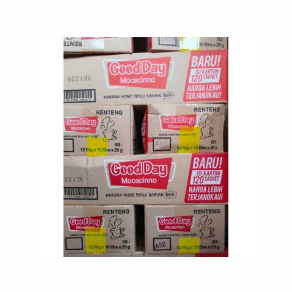 

(1 dus 120 pcs) Kopi Good Day Moccacinno Merah 1 DUS isi 12 renceng