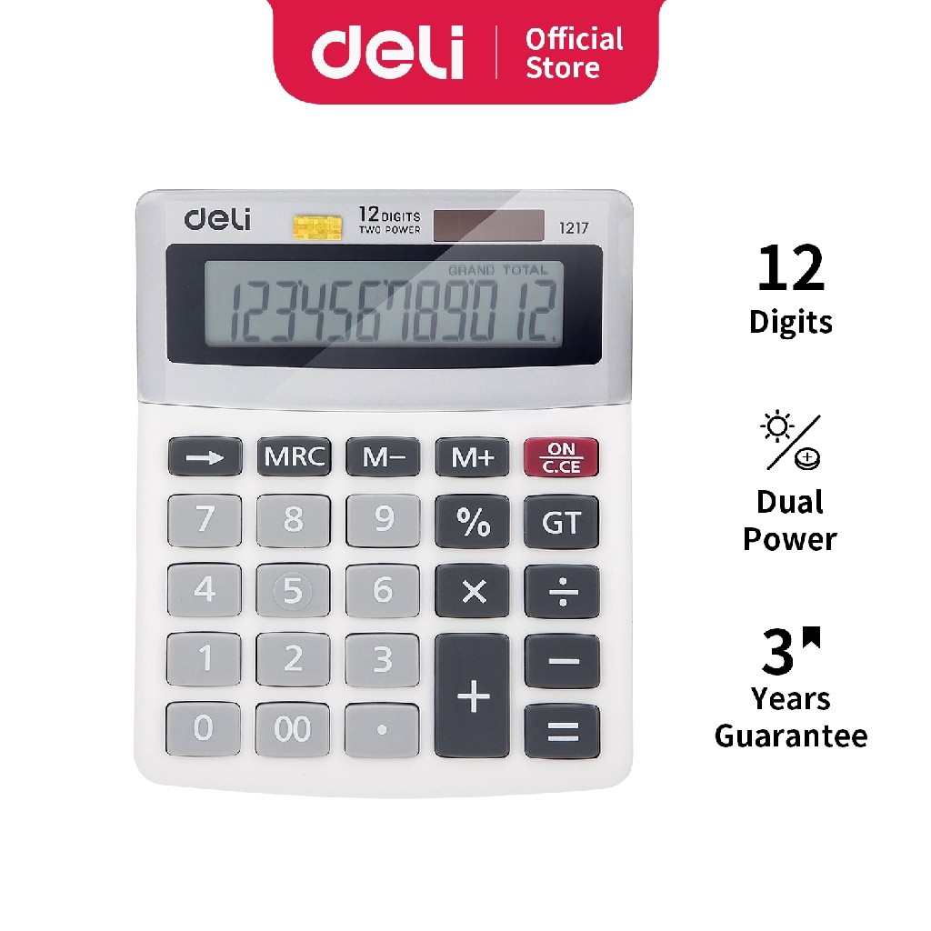 

Deli Kalkulator 12 Digit tampilan LCD besar berkualitas garansi 3 tahun E1217