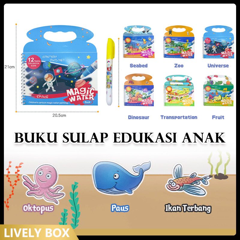 

Magic Water Book Buku Ajaib/ Dapat Digunakan Kembali Magic Water Pen Edukasi Anak