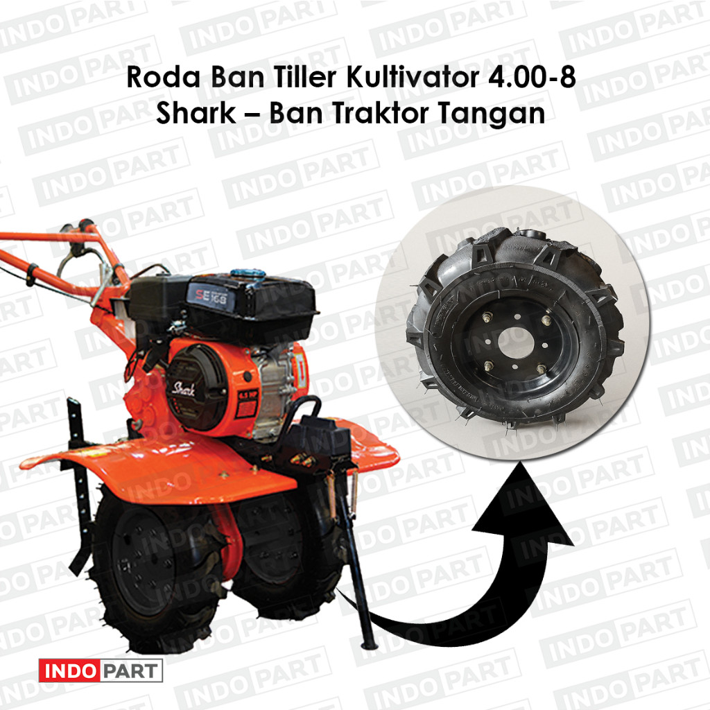 Roda Ban Tiller Kultivator 4.00-8 Shark – Ban Traktor Tangan / Mesin Bajak Sawah