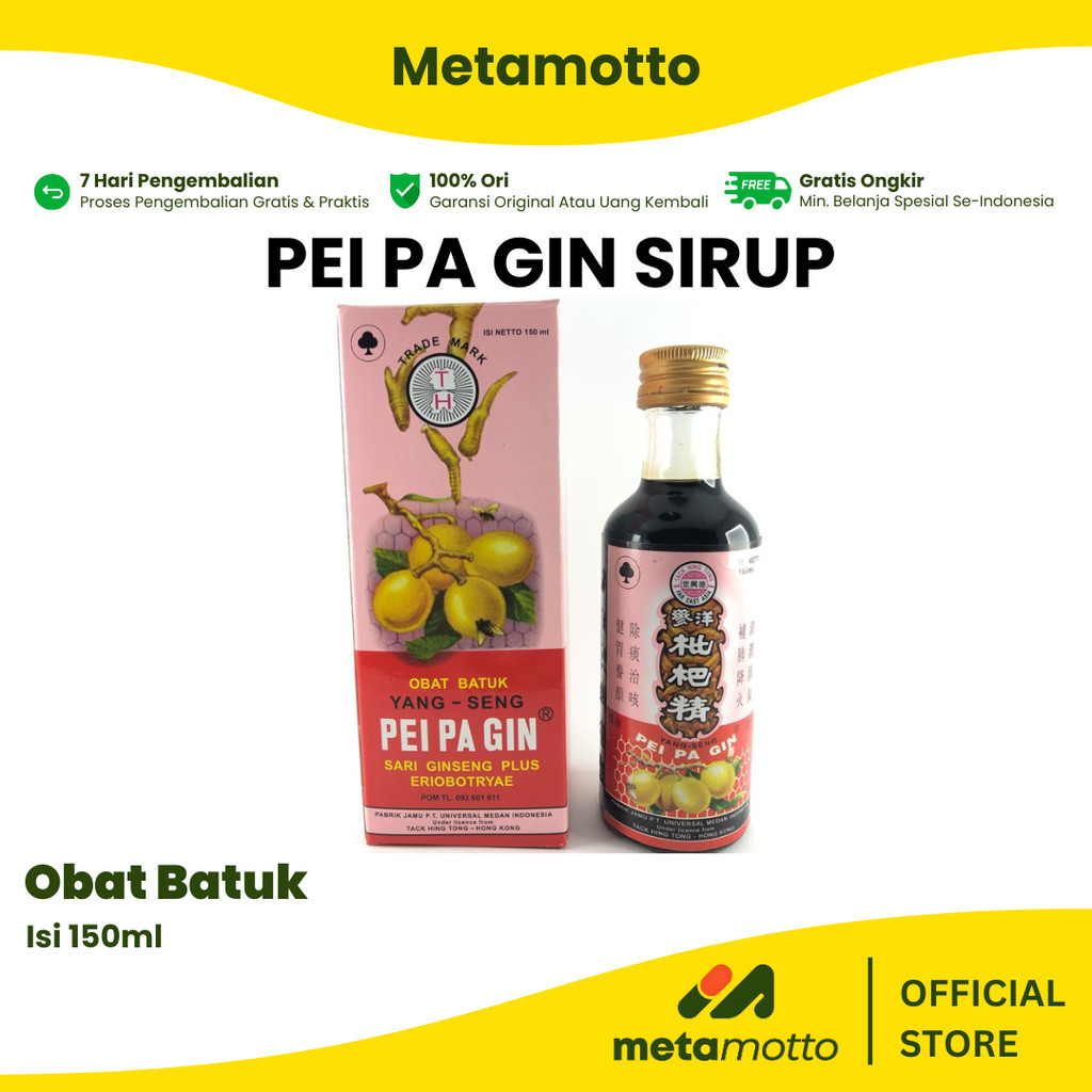 

Obat Batuk Yang Seng Pei Pa Gin Syrup 150 ml - Metamotto Marelan