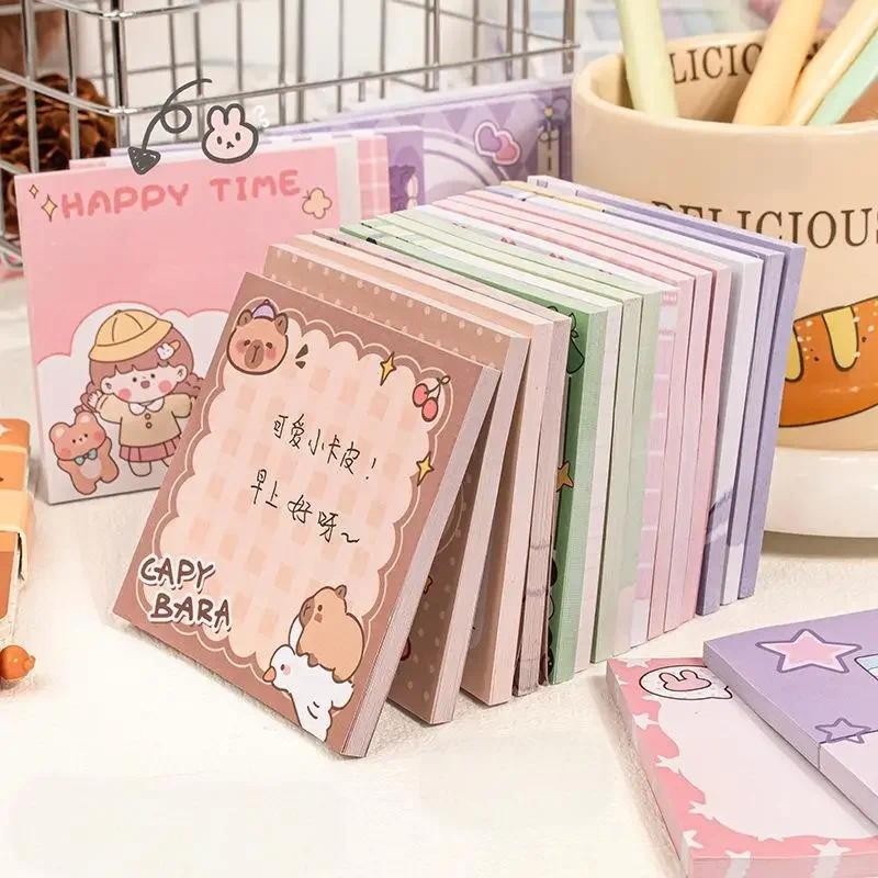 

50 Sheets Cartoon Capybara Panda Posted It Memo Sticky Notes Pads Posits Stationery Stickers Notebook Planner Message Sticker