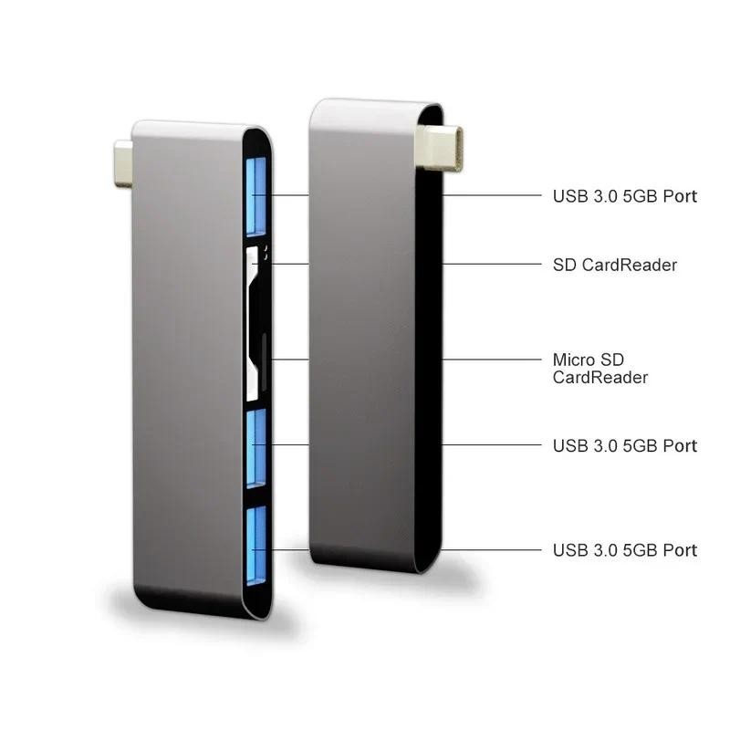 High Quality USB C Hub PD Charger USB C Charger Card Reader Splitter Dock for MacBook HP Dell Samsun