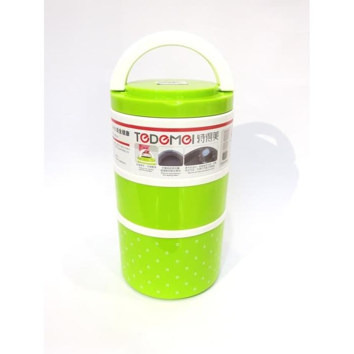 RANTANG 2 SUSUN - TEDEMEI 6525 - ANTI TUMPAH - Hijau