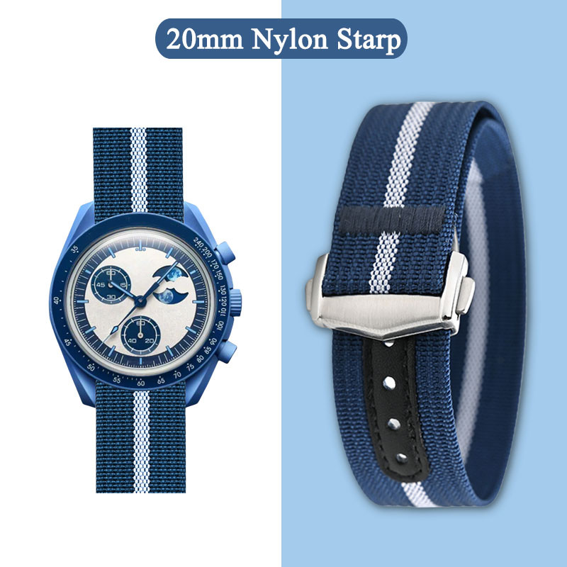 20mm High Quality Nylon Watch Strap for Swatch x Omega MoonSwatch Watchband Bracelet Sport Comfortab