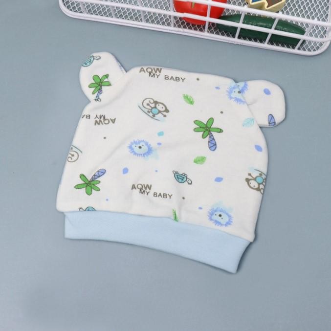 TERBARU Topi Bayi Newborn Nobel Topi Bayi Topi Bayi Lucu Bahan Halus - Biru