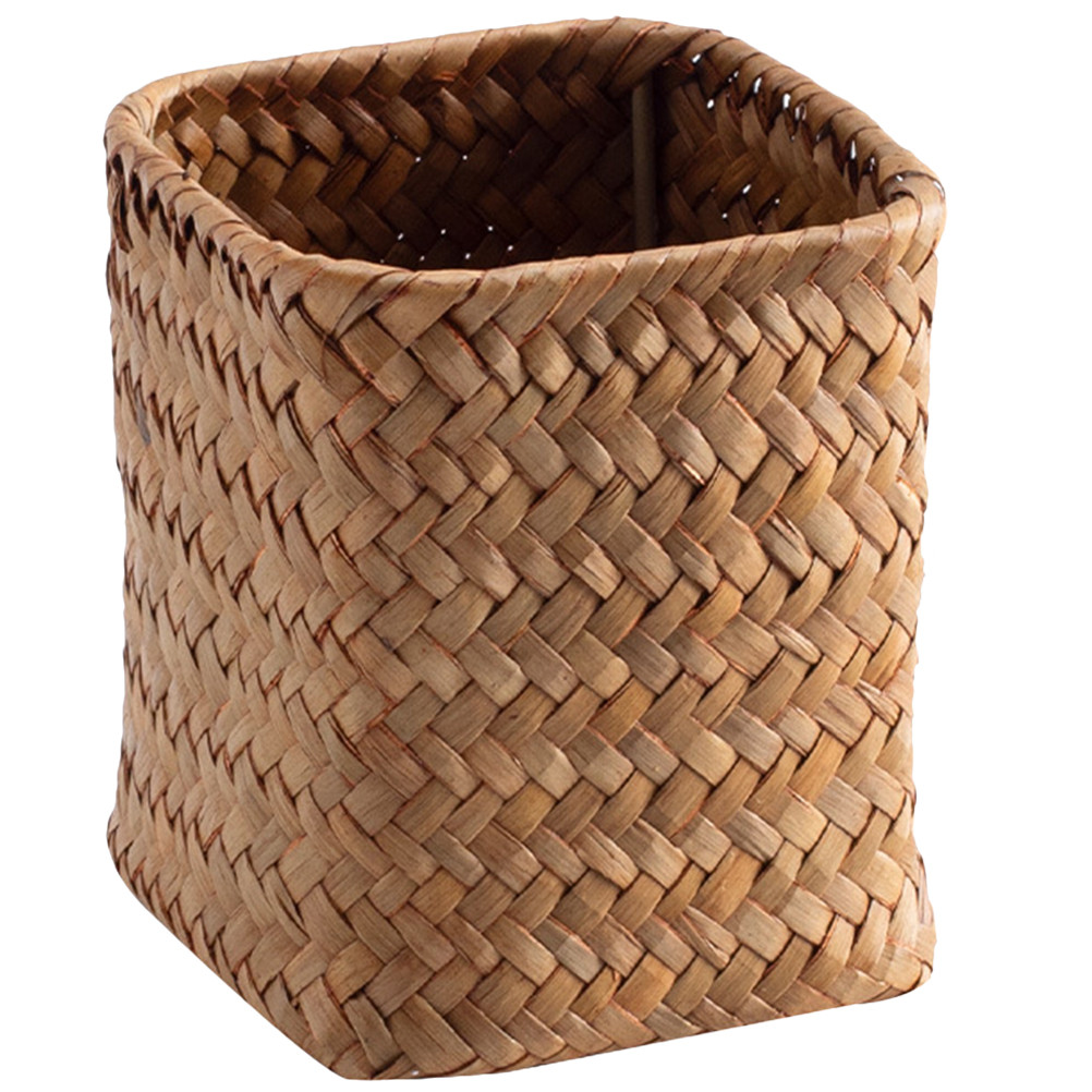 

ange Straw Pen Holder For ganizer Large Capacity Pen Pencil Cup Utensil Caddy Cutlery Holder Makeup Brush Storage Woven Pen