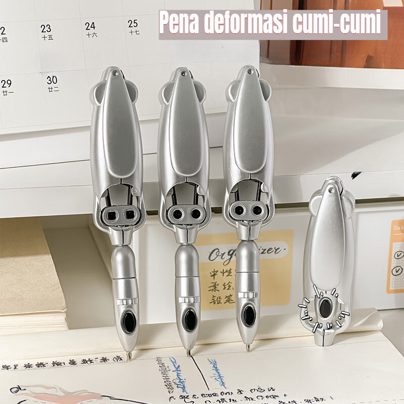 

Alat tulis dekompresi kreatif pena bolpoin deformasi menyusut, pena tekan pena transformasi cumi-cumi pena netral alat tulis siswa