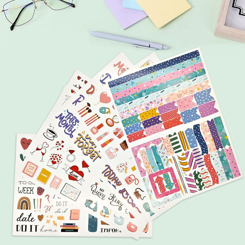 

12 PCS DIY Wedding Ceremony Decoration Stickers Hand-Drawn Graffiti Scrapbook Notebook Desktop Stickers Creative Stickers Toys