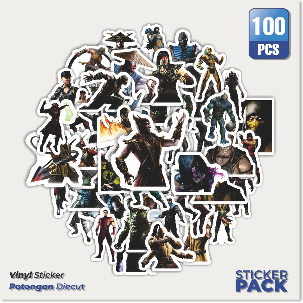 

Super Hemat! 100 PCS Stiker Video Game Series Mortal Kombat Character Mix 3 Waterproof Aesthetic- Untuk Laptop, Motor, dan Helm - Paper Stationery Pack