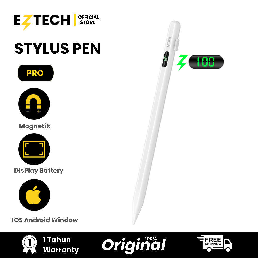 

EZTECH Stylus Pen for Universal Ipad Tablet Vivo Samsung Huawei Xiaomi Redmi Oppo Pencil Stylus Pen with Digital Power Display, Sensitive Stylus Pen for iPad 2018 - 2023 【EZTECH】