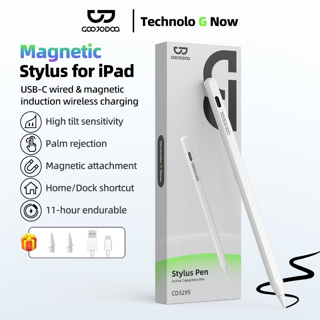 

Goojodoq GD13 Pro Plus New 2025 Stylus Pen / Magnetic wireless + wired Two charging modes with Shortcut Key and Indicator Light to Avoid Mistaken Touches