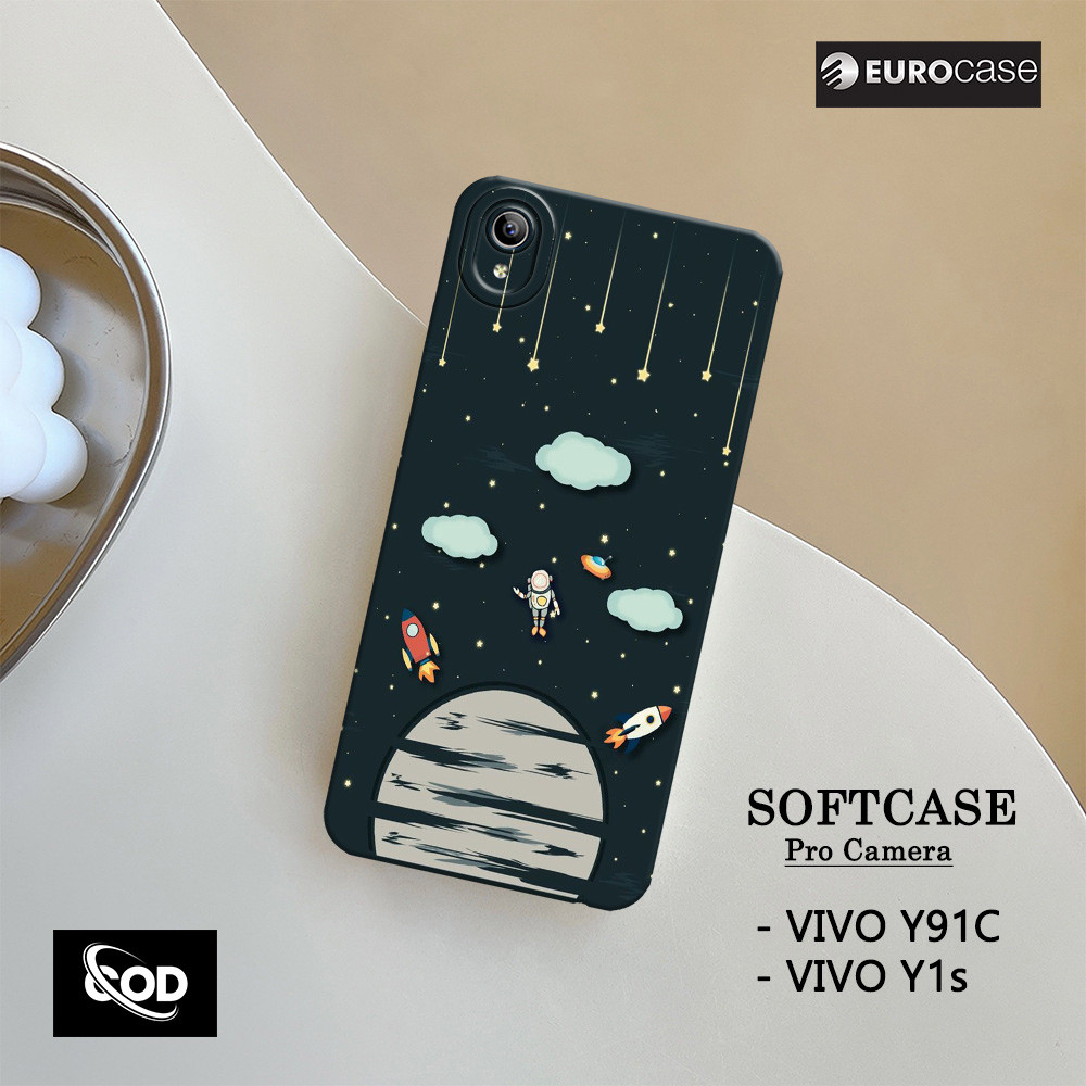 Casing Hp Vivo Y91c / Y1s  - Fashion Case Astronot - Soft Case Hp Vivo Y91c / Y1s Terbaru - Kesing H