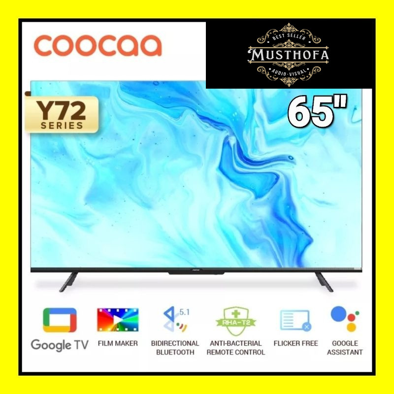 COOCAA 65Y72 TV 65 INCH GOOGLE TV 65Y72 FLICKER FREE