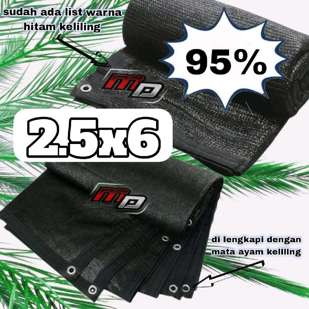 PARANET  2.5X6 95% UV SUDAH TERMASUK LIST DAN LUBANG TALI, BAHAN TEBAL BERKUALITAS