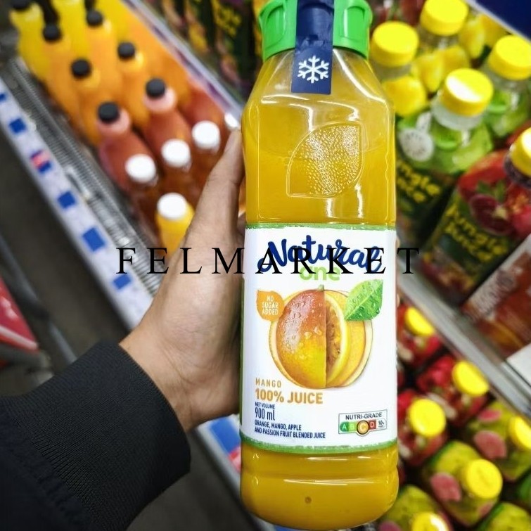 

Natural One Juice 100% juice / Minuman Sari Buah Campuran Mangga, Jeruk, Apel Dan Markisa / 900 ml