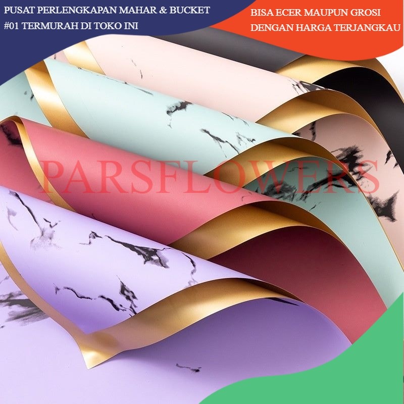 

FL19 MARMARON Kertas Bunga Paper Buket Motif Batu Marmer Abstrak Florist Cellophane