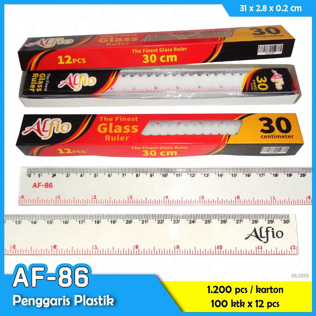 

Penggaris plastik Alfio 30 cm ( 1pak/12pcs )