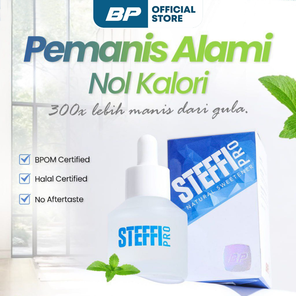 

STEFFI PRO - Stevia Tetes 30ml Pemanis Alami Pengganti Gula 0 Kalori Halal BPOM