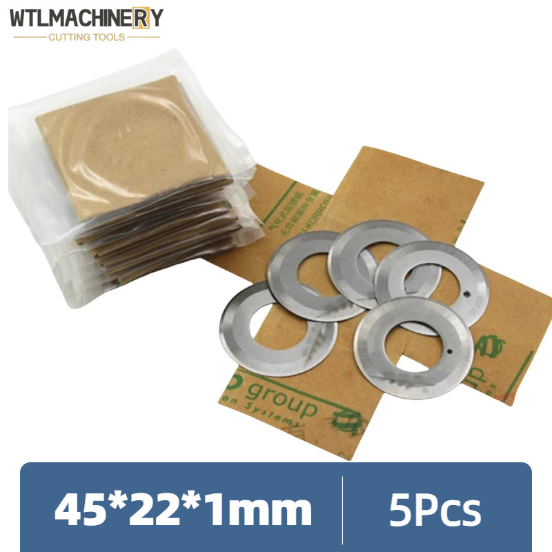 

5Pcs Leather Slitting Round blade 45x22x1.0mm Double sided Knife-Edge Leather Cutting Machinery