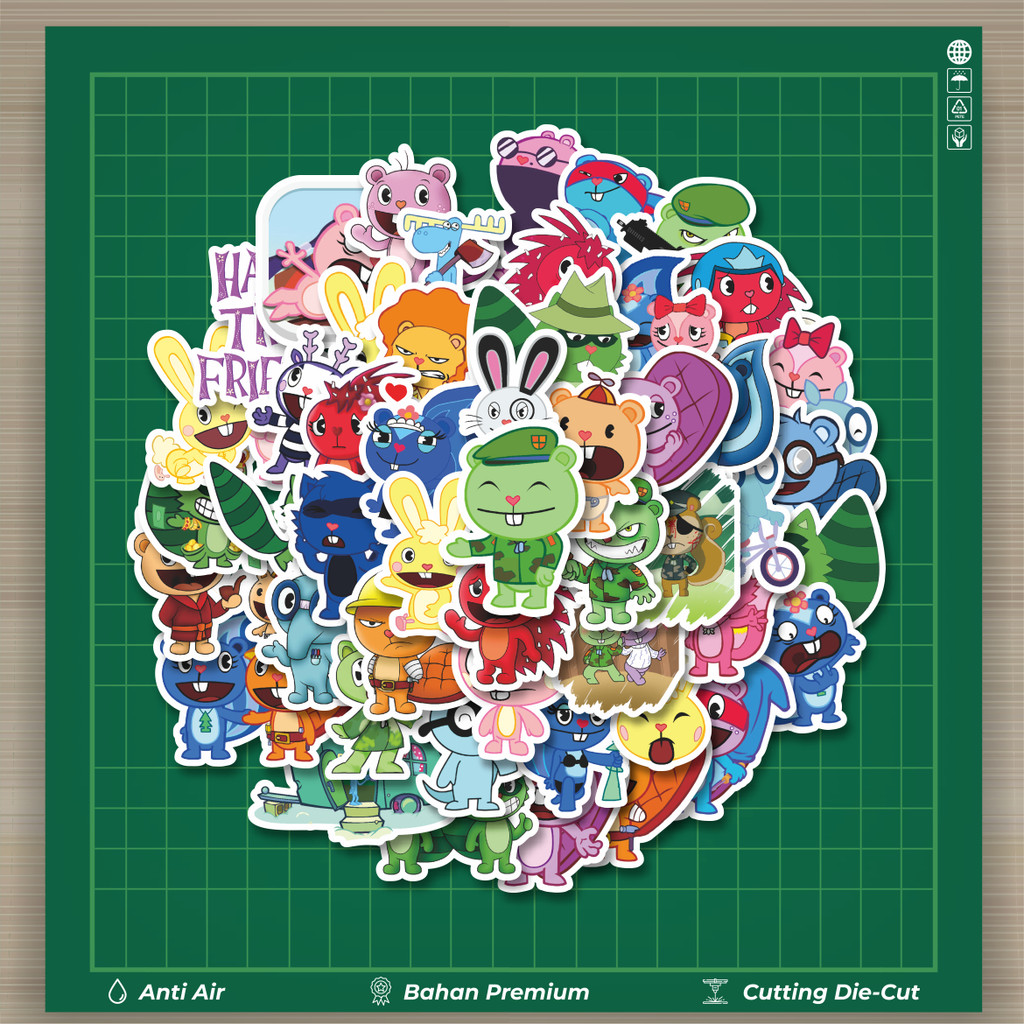 

HOT 50 PCS STIKER Kartun Series Happy Tree Friends Mix 1 Fashion Cars Decal Dingin Kartu Album Custom Vinyl Anti Air- Sticker Aesthetic Buku Journal Koper Casing HP Tablet Laptop Helm Motor Botol Minum