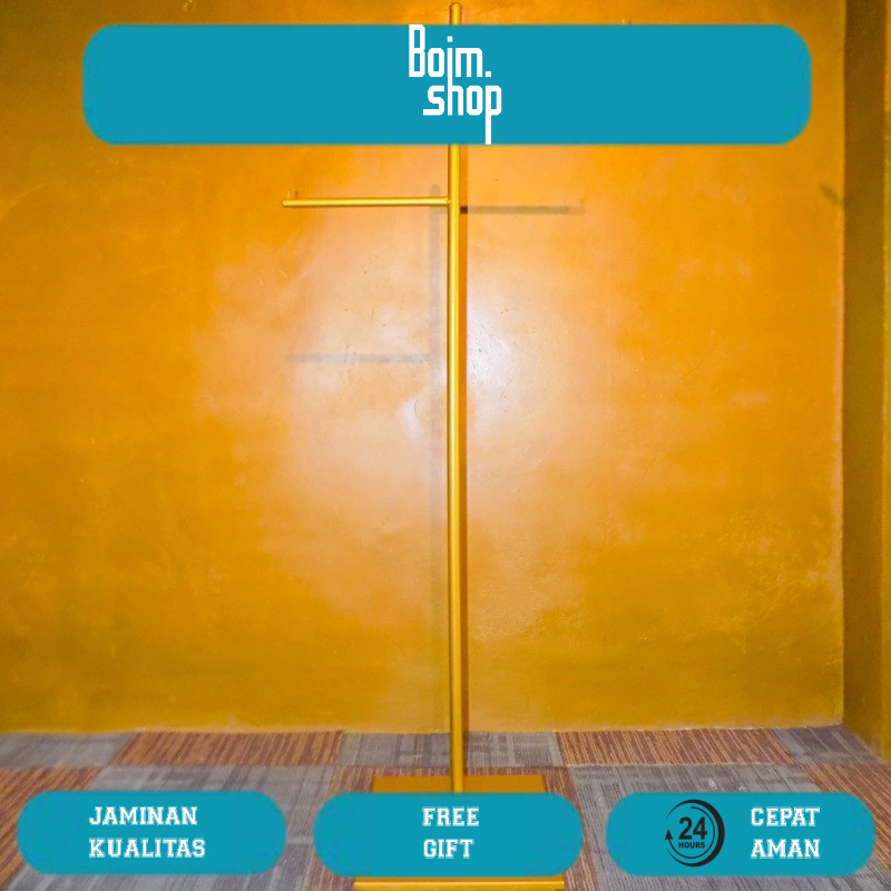 StandHanger 2 Arah Gold // Gawang Baju butik gold // StandHanger baju mewah // Gawang gantung Baju G