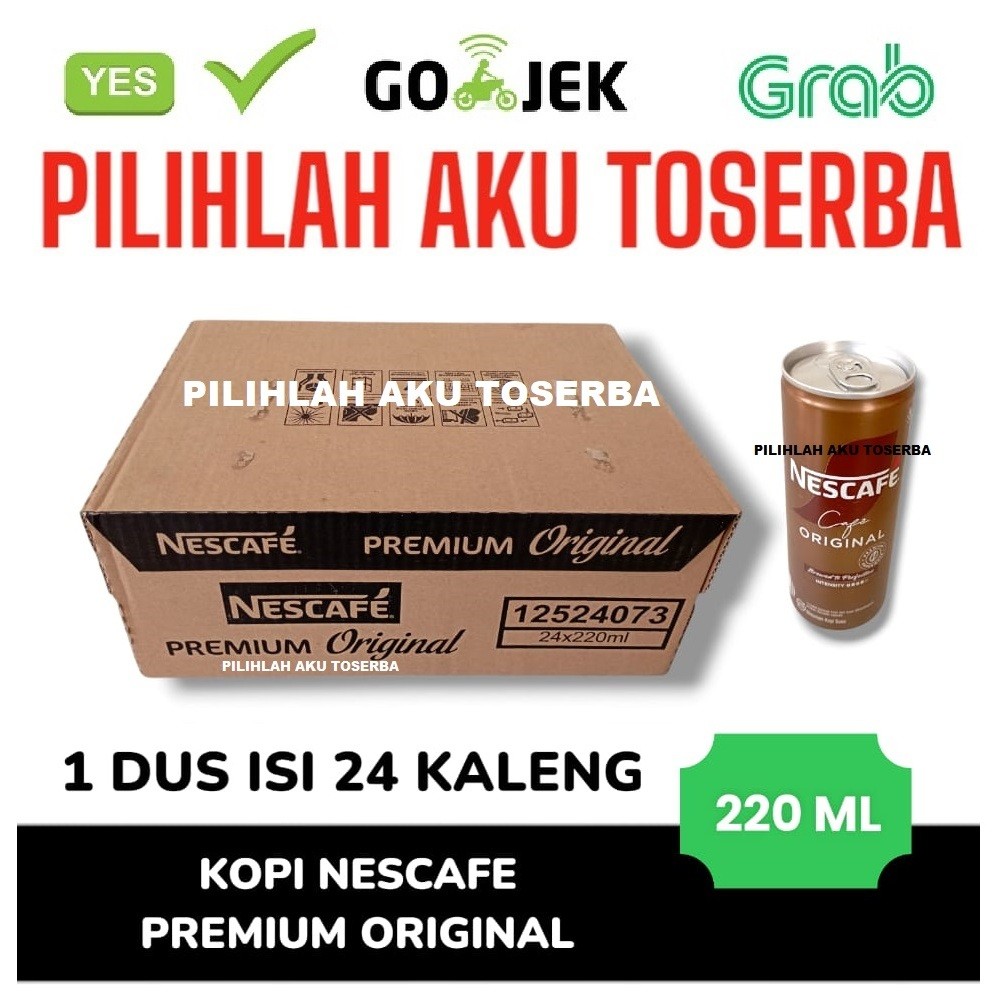 

Kopi Nescafe Kaleng PREMIUM ORIGINAL 220 ml / Nescafe Can - ( HARGA 1 KARTON ISI 24 )