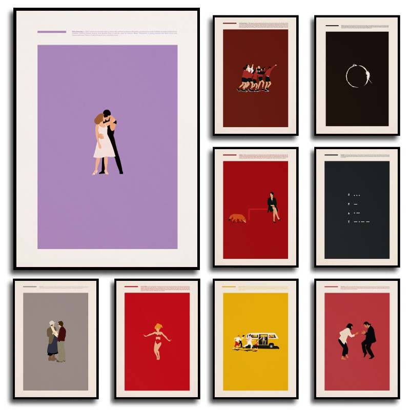 

Minimalist Classic Movie Pulp Fiction Dirty Dancing Film Abstract Poster Wall Art Pictures Canvas Painting for Home Dorm Decor