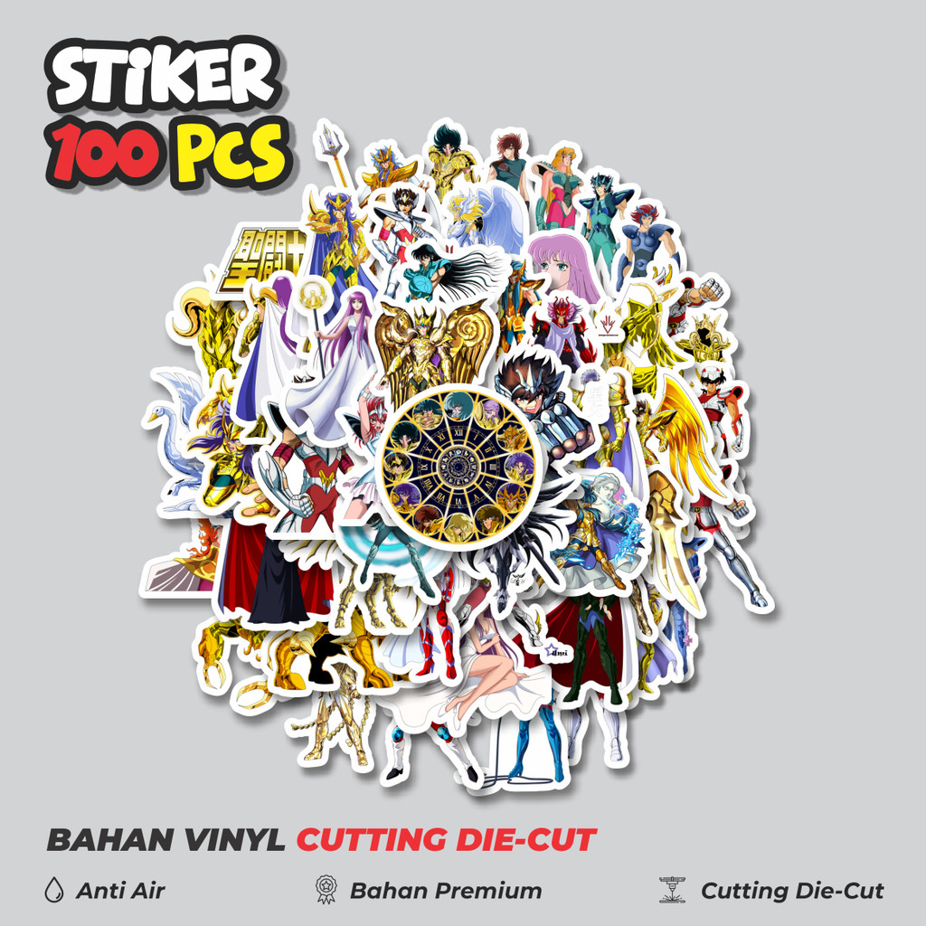 

Terbaru! 50 pcs Stiker Anime Saint Seiya Character Mix Dekorasi Lucu Kreatif untuk Notebook, Skateboard, HP