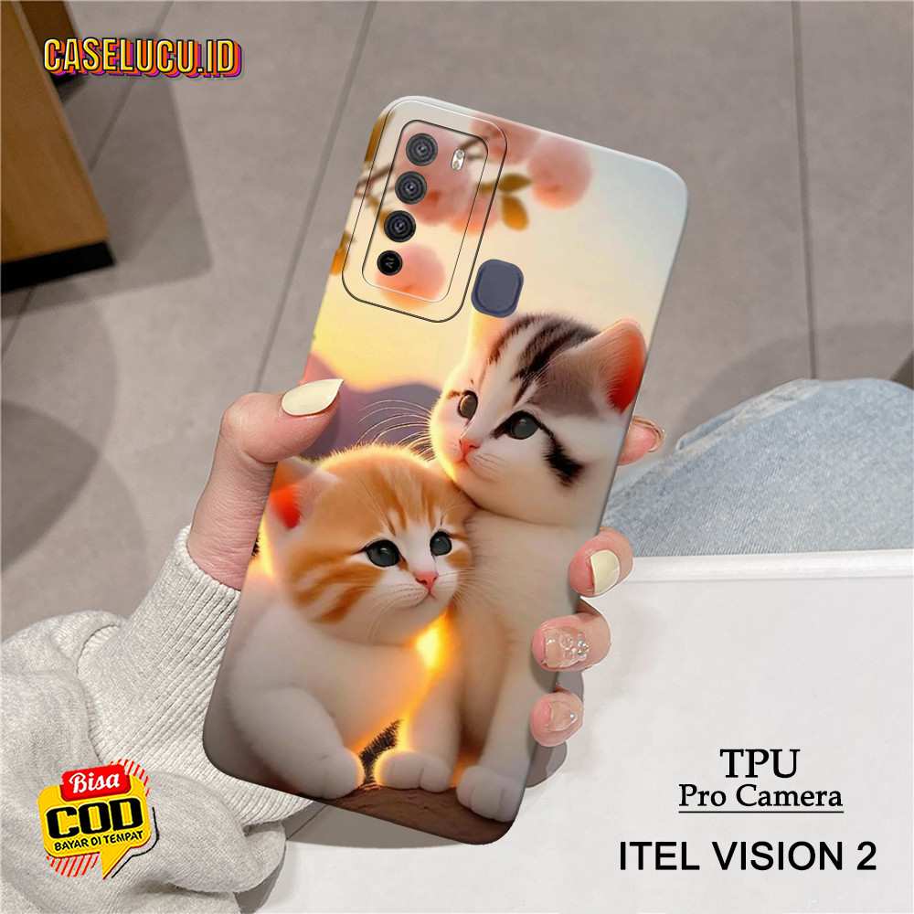 Softcase Hp Itel Vision 2 Terbaru - Fashion Case Kucing - Case Itel Vision 2  - Casing Hp Itel Visio
